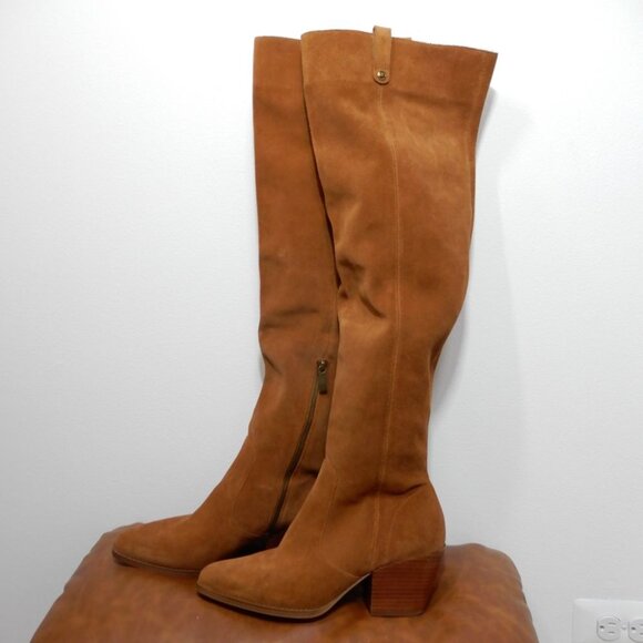 Michael Kors Harlow Over The Knee OTK BOOTS Size 9 Brown Suede Side Zip NEW $325 - Picture 7 of 15
